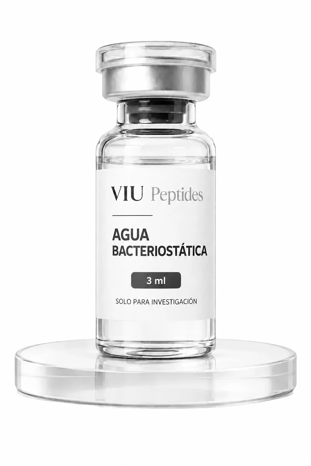 Vial ViuPeptides Agua bacteriostática 3 ml para investigación, México