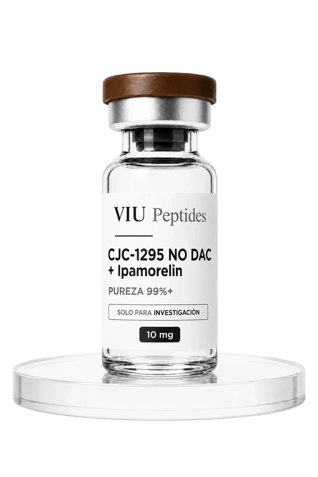 Vial ViuPeptides CJC-1295 NO DAC + Ipamorelin 10 mg para investigación, México