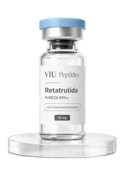 Vial ViuPeptides Retatrutide 10 mg para investigación, México