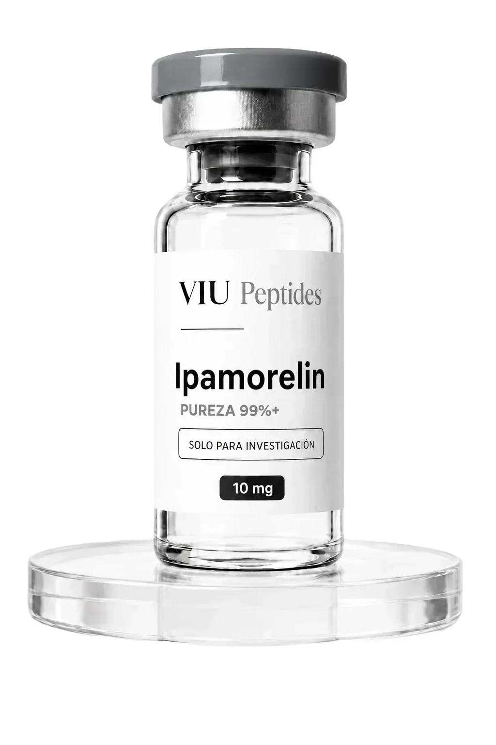 Vial ViuPeptides Ipamorelin 10 mg para investigación, México