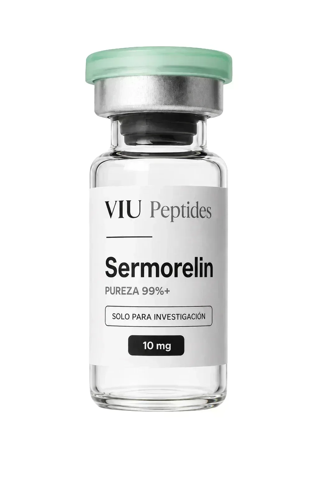 Vial ViuPeptides Sermorelin 10 mg para investigación, México